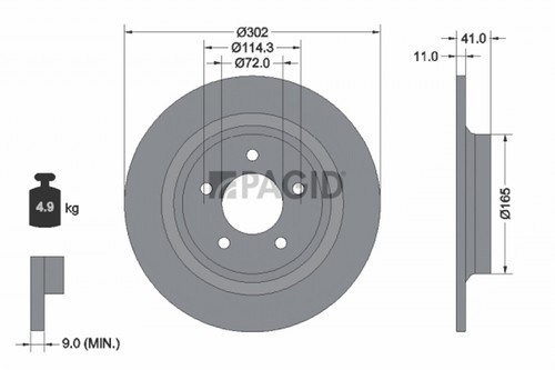 Pagid bremsscheibe 54482n - 2x,