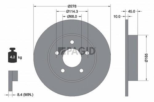 Pagid bremsscheibe 54257nc - pagid,