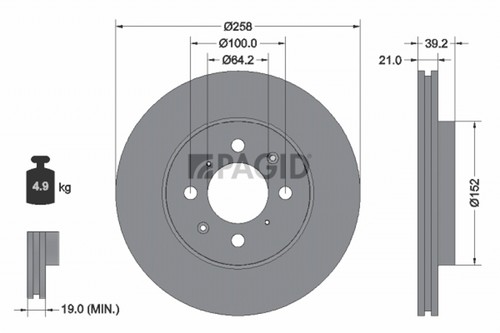Pagid bremsscheibe 54659nc - bremsscheibe,